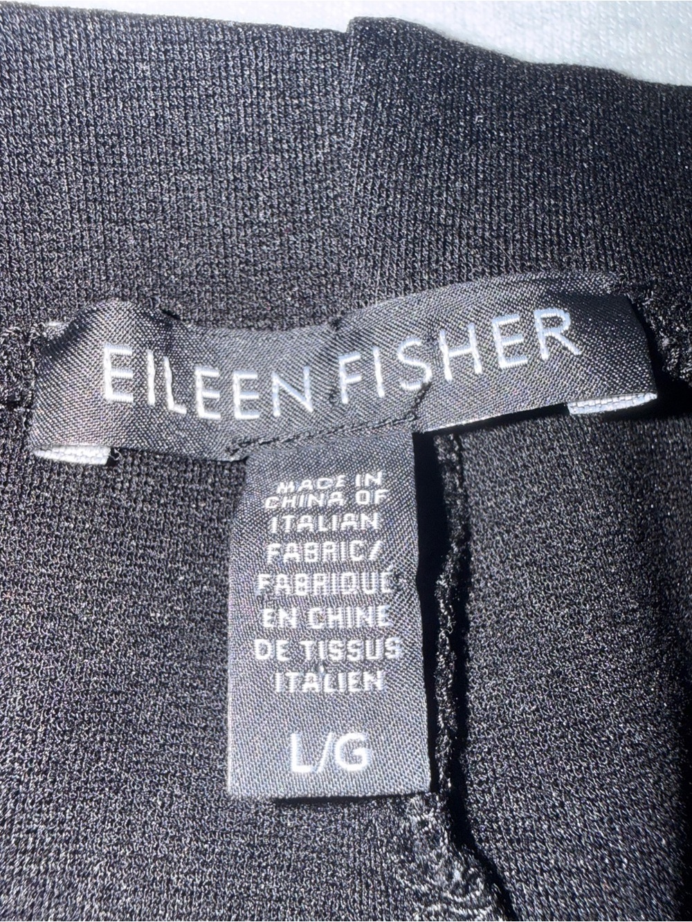 Eileen Fisher Washable Stretch Crepe Slim Pant - Black - Large - Picture 3 of 6